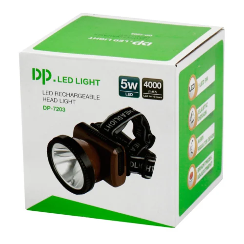 چراغ قوه پیشانی هدلایت شارژی DP.LED Light DP-7203 تعمیری