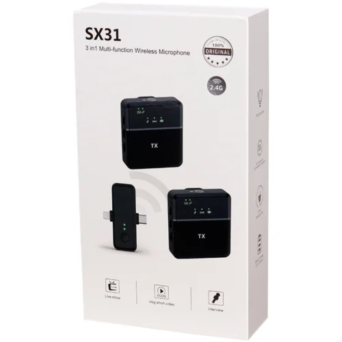 میکروفون یقه ای بی سیم دوتایی SX31 Type-C / Lightning