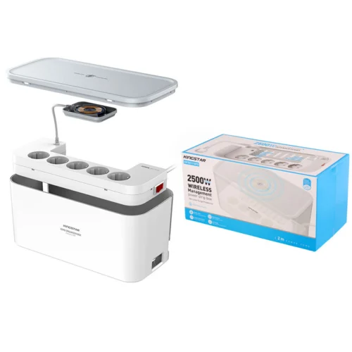 چند راهی و شارژر وایرلس کینگ استار KPS5175PD با کابل 2 متری + شارژر USB و Type-C