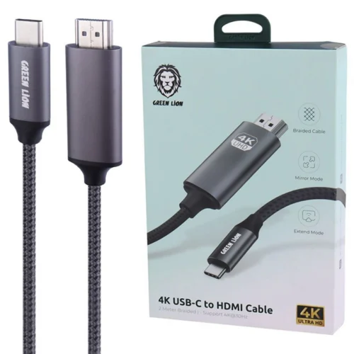 کابل تبدیل Type-C به HDMI 4K گرین لاین GN4KTCHDMIBK طول 2 متر