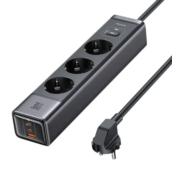 چند راهی 3 خانه مک دودو CH-062 با کابل 1.5 متری + شارژر USB و Type-C