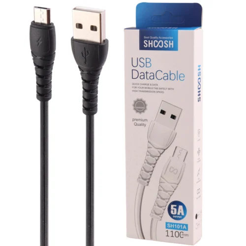 کابل میکرو یو اس بی فست شارژ 5 آمپر شوش SH101A طول 1.1 متر