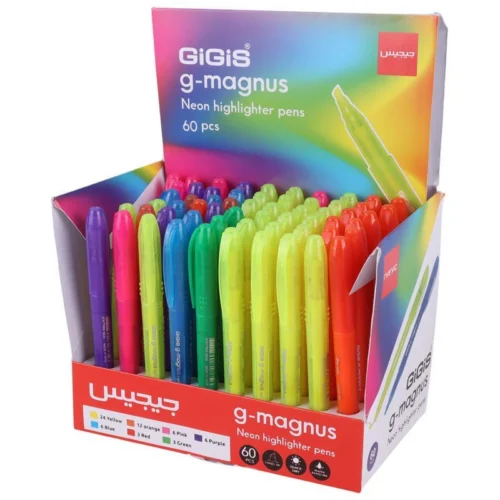 ماژیک هایلایت جیجیس G-Magnus نوک تخت بسته 60 عددی