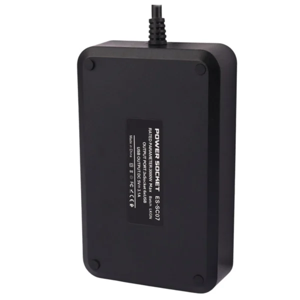 چند راهی 3 خانه ارلدام ES-SC07 با کابل 2 متری + شارژر USB - تصویر 4