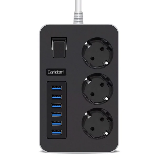 چند راهی 3 خانه ارلدام ES-SC07 با کابل 2 متری + شارژر USB - تصویر 6