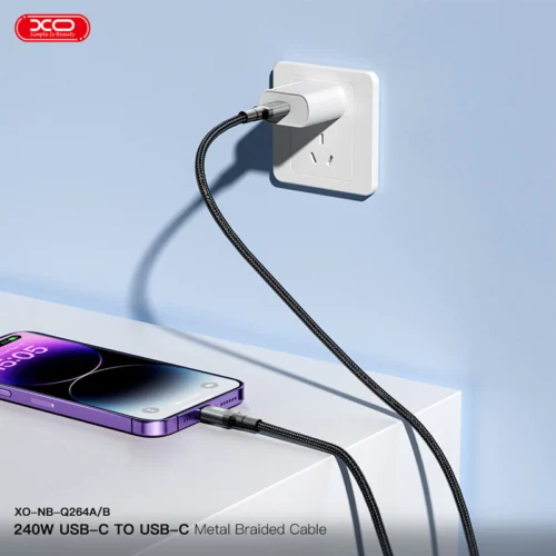 کابل دو سر تایپ سی فست شارژ 240 وات ایکس او XO-NB-Q264B طول 2 متر
