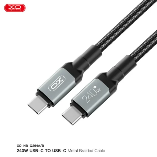 کابل دو سر تایپ سی فست شارژ 240 وات ایکس او XO-NB-Q264B طول 2 متر
