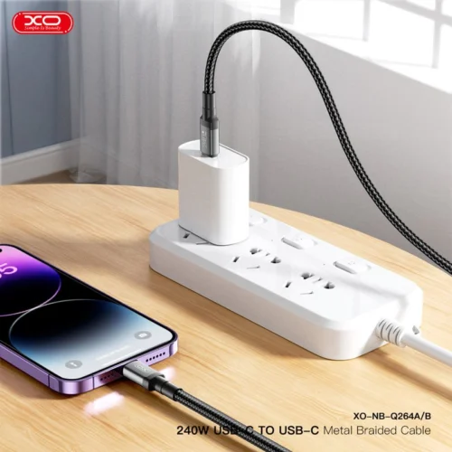 کابل دو سر تایپ سی فست شارژ 240 وات ایکس او XO-NB-Q264B طول 2 متر