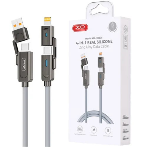 کابل شارژ چندکاره فست شارژ 60 وات ایکس او XO-NB275 طول 1 متر پک ضعیف