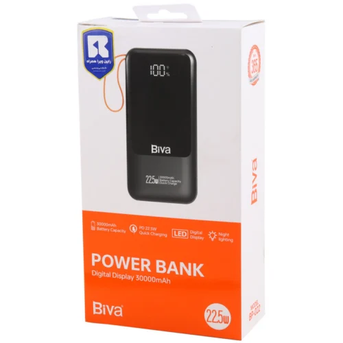 پاور بانک فست شارژ بیوا BP-022 PD 22.5W ظرفیت 30000 میلی آمپر ساعت