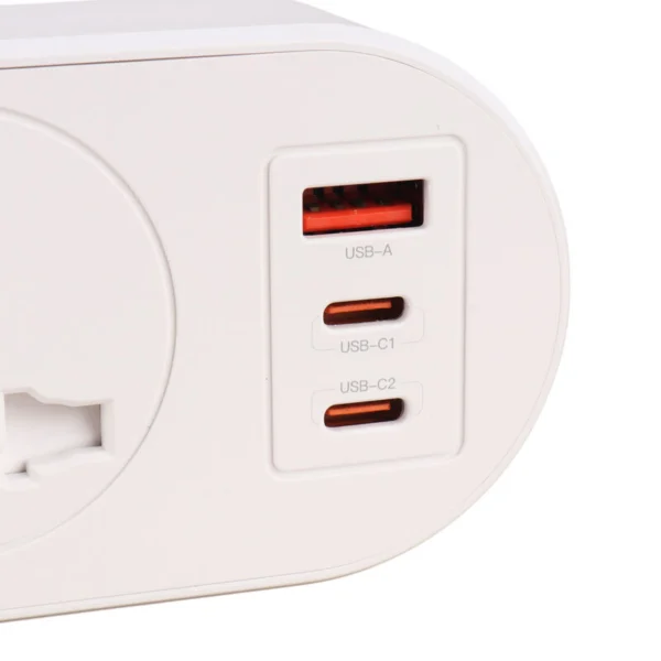 چند راهی 2 خانه ایکس او XO-WL31 با کابل 1.5 متری + شارژر USB و Type-C