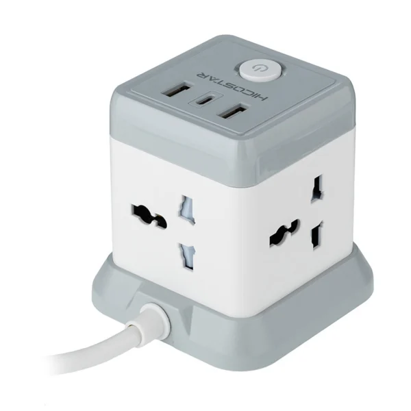چند راهی 4 خانه هایکو استار HS-PS321 با کابل 2 متری + شارژر USB و Type-C - تصویر 3