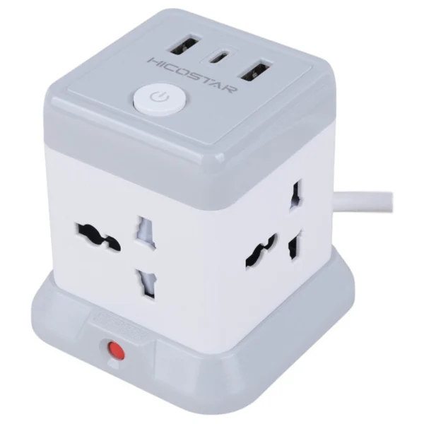 چند راهی 4 خانه هایکو استار HS-PS321 با کابل 2 متری + شارژر USB و Type-C - تصویر 9