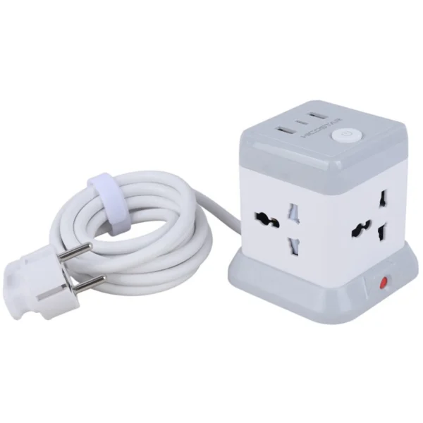 چند راهی 4 خانه هایکو استار HS-PS321 با کابل 2 متری + شارژر USB و Type-C - تصویر 8