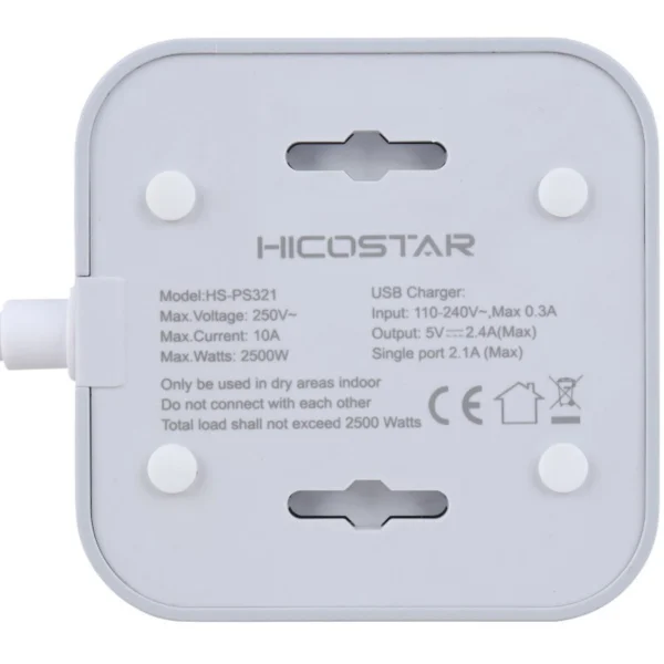 چند راهی 4 خانه هایکو استار HS-PS321 با کابل 2 متری + شارژر USB و Type-C - تصویر 11