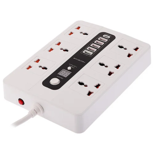چند راهی 6 خانه هایکو استار HS-PS320 با کابل 2 متری + شارژر USB و Type-C
