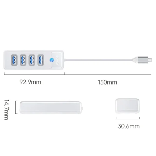 هاب 4 پورت Type-C اوریکو PW4U-C3