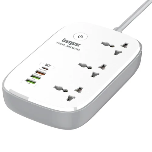 چند راهی 3 خانه انرجایزر EPB2502EU با کابل 2 متری، شارژر USB و Type-C