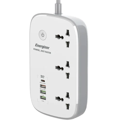 چند راهی 3 خانه انرجایزر EPB2502EU با کابل 2 متری + شارژر USB و Type-C