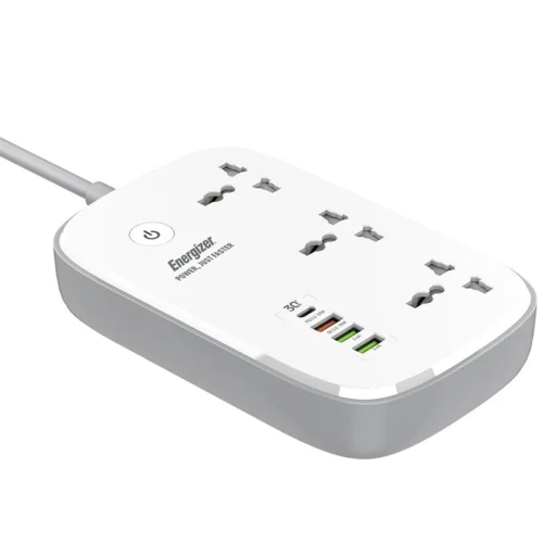 چند راهی 3 خانه انرجایزر EPB2502EU با کابل 2 متری، شارژر USB و Type-C