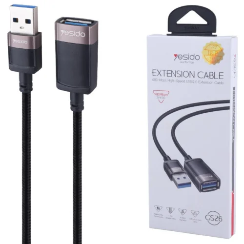 کابل افزایش طول USB یسیدو GS26 طول 1.5 متر