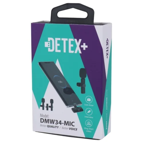 میکروفون یقه ای بی سیم دوتایی دیتکس پلاس DMW34-MIC Type-C