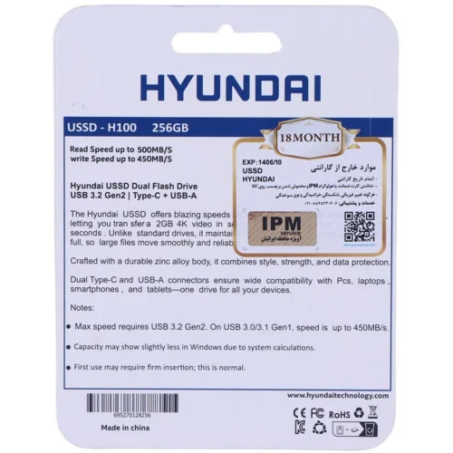 حافظه اکسترنال SSD هیوندای Hyundai H100 256GB