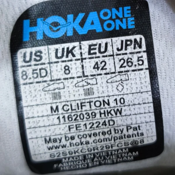 کتونی هوکا کلیفتون ۱۰ hoka cilifton 10 وارداتی ویتنام کیفیت مستر سایز ۴۰ الی ۴۵
