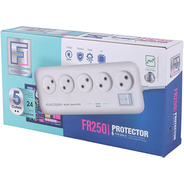 محافظ برق صوتی تصویری 5 خانه فروزش FR250 با کابل 2.8 متری - تصویر 7