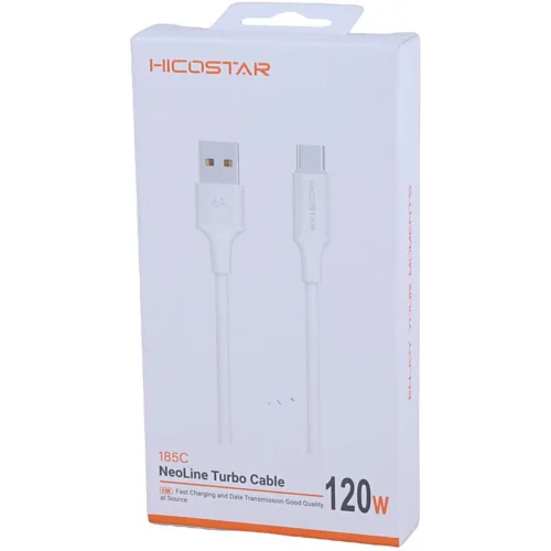 کابل تایپ سی فست شارژ 120 وات هایکو استار 185C طول 1 متر