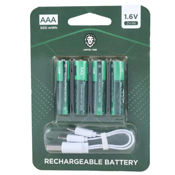 باتری چهارتایی نیم قلمی شارژی Green Lion GNRGBAAA AAA 500mWh