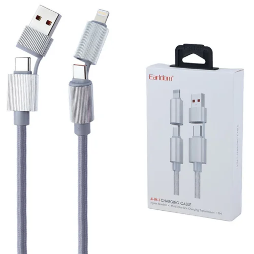 کابل شارژ چند کاره فست شارژ 60 وات ارلدام EC-IC06 طول 1 متر پک ضعیف