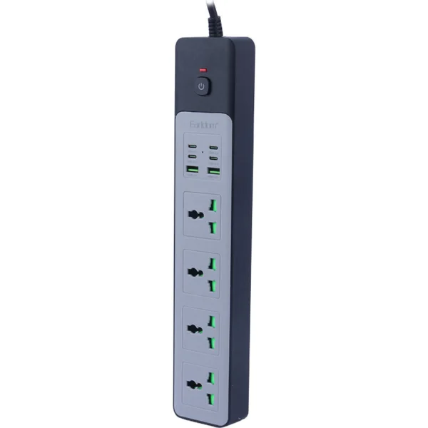 چند راهی 4 خانه ارلدام ES-SC27 با کابل 2 متری + شارژر USB و Type-C