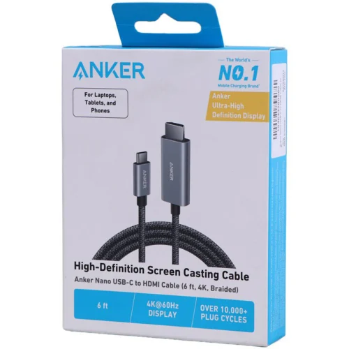 کابل تبدیل Type-C به HDMI انکر A87E0H12 طول 1.8 متر