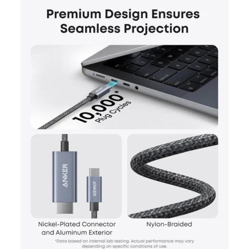 کابل تبدیل Type-C به HDMI انکر A87E0H12 طول 1.8 متر