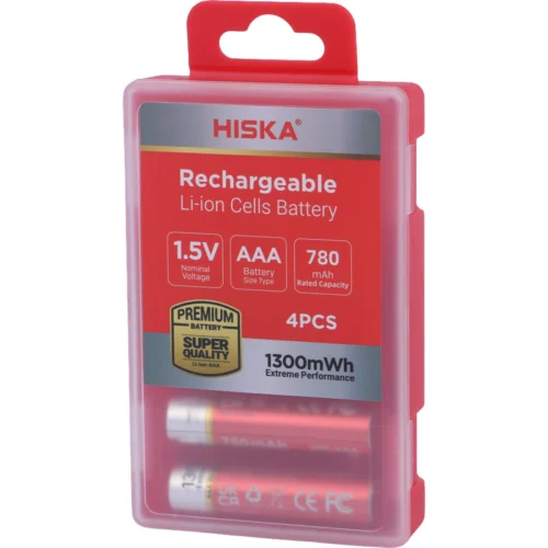 باتری چهارتایی نیم قلمی شارژی هیسکا Hiska H15-AAA4 AAA 780mAh