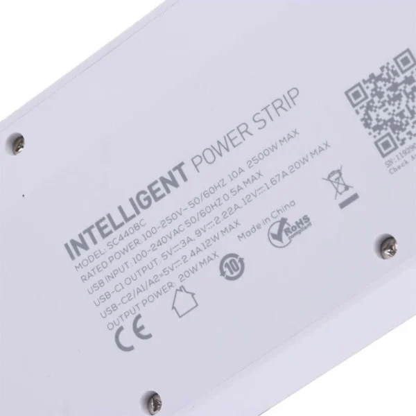 چند راهی 4 خانه ارت دار الدینیو SC4408C با کابل 2 متری + شارژر USB و Type-C - تصویر 8