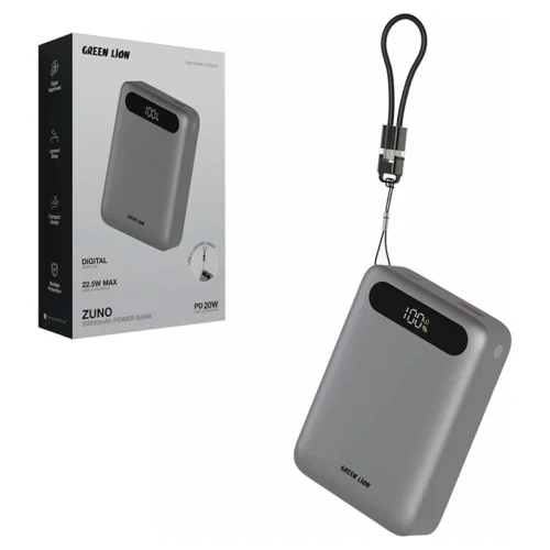 پاور بانک فست شارژ گرین لاین Zuno GL-PX54 GNZUN20PB PD 22.5W ظرفیت 20000 میلی‌ آمپر ساعت