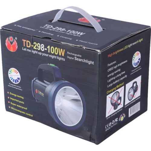 چراغ قوه شارژی TD-298-100W - تصویر 2