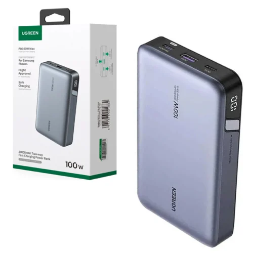 پاور بانک فست شارژ یوگرین PB720-25188 QC3.0 PD3.0 100W ظرفیت 20000 میلی آمپر ساعت