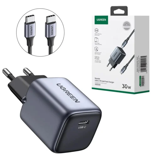 شارژر دیواری 30 وات یوگرین Nexode Mini CD319 25257 GaN QC4.0 PD3.0 + کابل تایپ سی