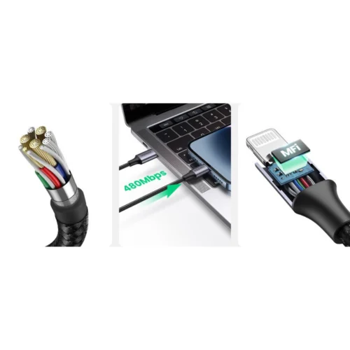 کابل تایپ سی به لایتنینگ فست شارژ 20 وات یوگرین US304-60759 طول 1 متر