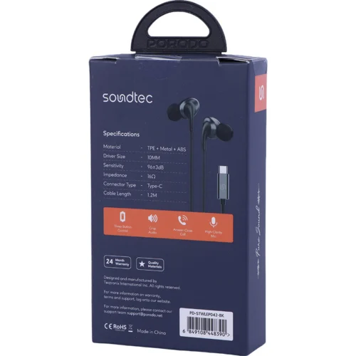 هندزفری تایپ سی پرودو Soundtec PD-STWLEP042