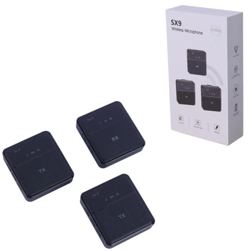 میکروفون یقه ای بی سیم دوتایی SX9 Lightning/3.5mm