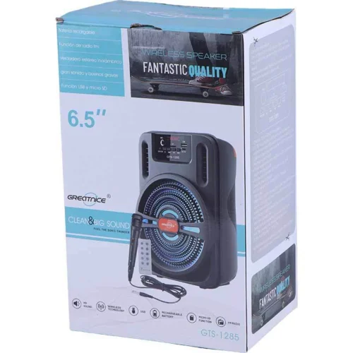 اسپیکر بلوتوثی گریت نایس GTS-1285 + میکروفون و ریموت کنترل