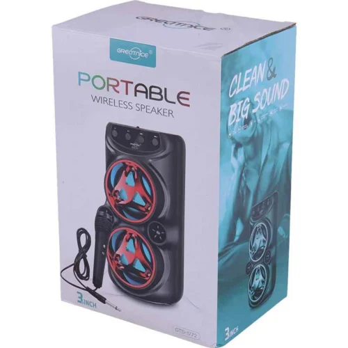 اسپیکر بلوتوثی گریت نایس GTS-1772 + میکروفون پک ضعیف
