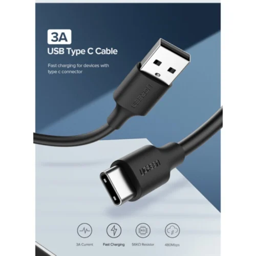 کابل تایپ سی فست شارژ 3 آمپر یوگرین US287-60826 طول 3 متر