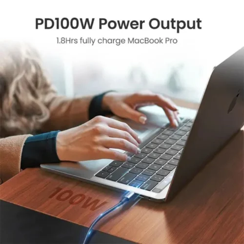 کابل دو سر تایپ سی فست شارژ 100 وات یوگرین US334-70643 یکسر L طول 1 متر