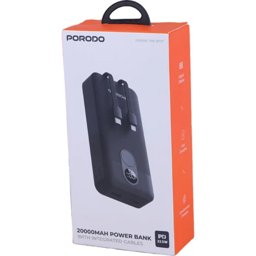 پاور بانک فست شارژ پرودو PD-PBFCH058 PD 22.5W ظرفیت 20000 میلی آمپر ساعت