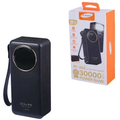 پاور بانک فست شارژ ایکس اینووا PF-305 PD 22.5W ظرفیت 30000 میلی آمپر ساعت